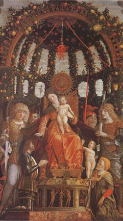 Virgin and Child Surrounded by Six Saints and Gianfrancesco II Gonzaga (mk05), Andrea Mantegna